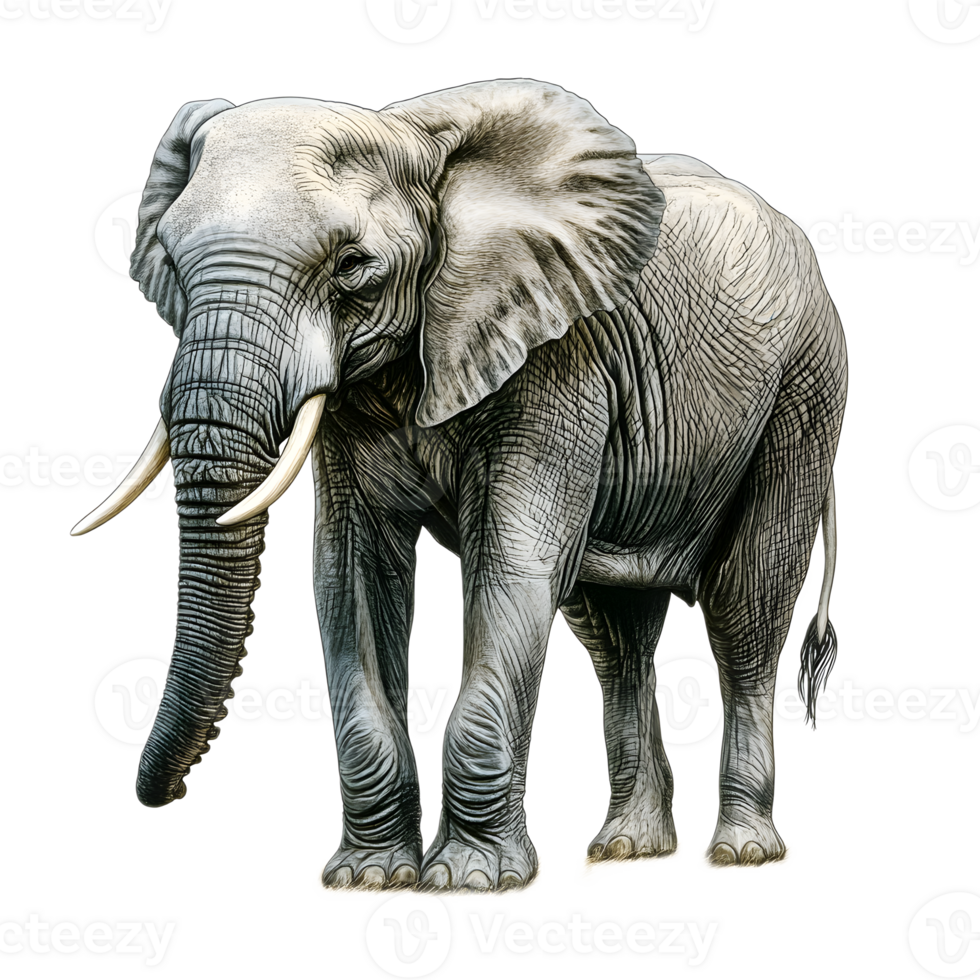 Powerful and Majestic African Elephant in Natural Habitat png