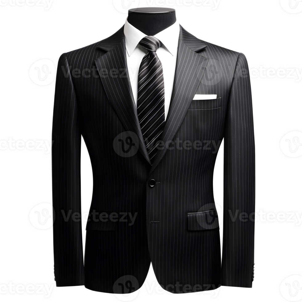Sophisticated and Polished Business Suit with Pinstripe Pattern for Professional Appearance png