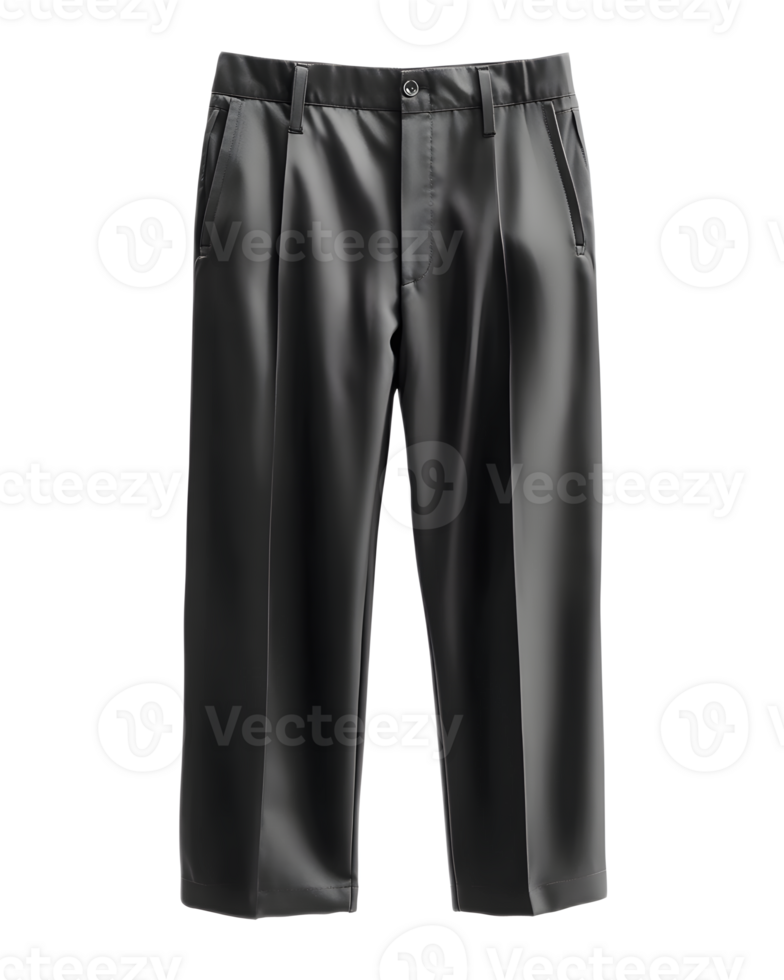 Black Leather Tailored Pants for Formal or Casual Wear png