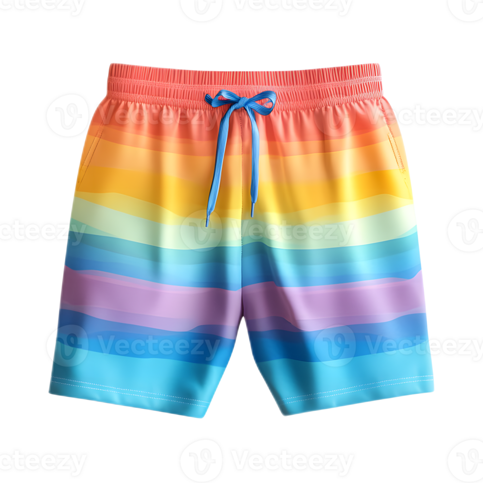 Vibrant Striped Shorts A Colorful Summertime Staple for Casual Beachside and Leisure Occasions png