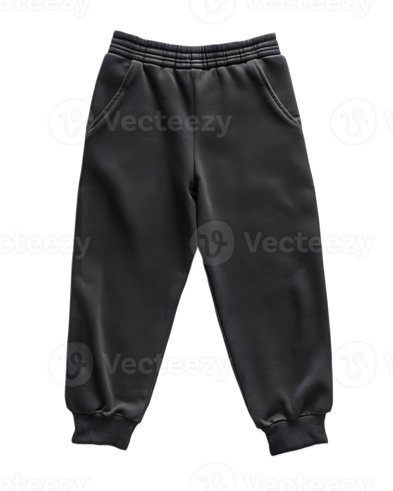 Minimalist Black Pants with Drawstring Waistband for Casual or Activewear png