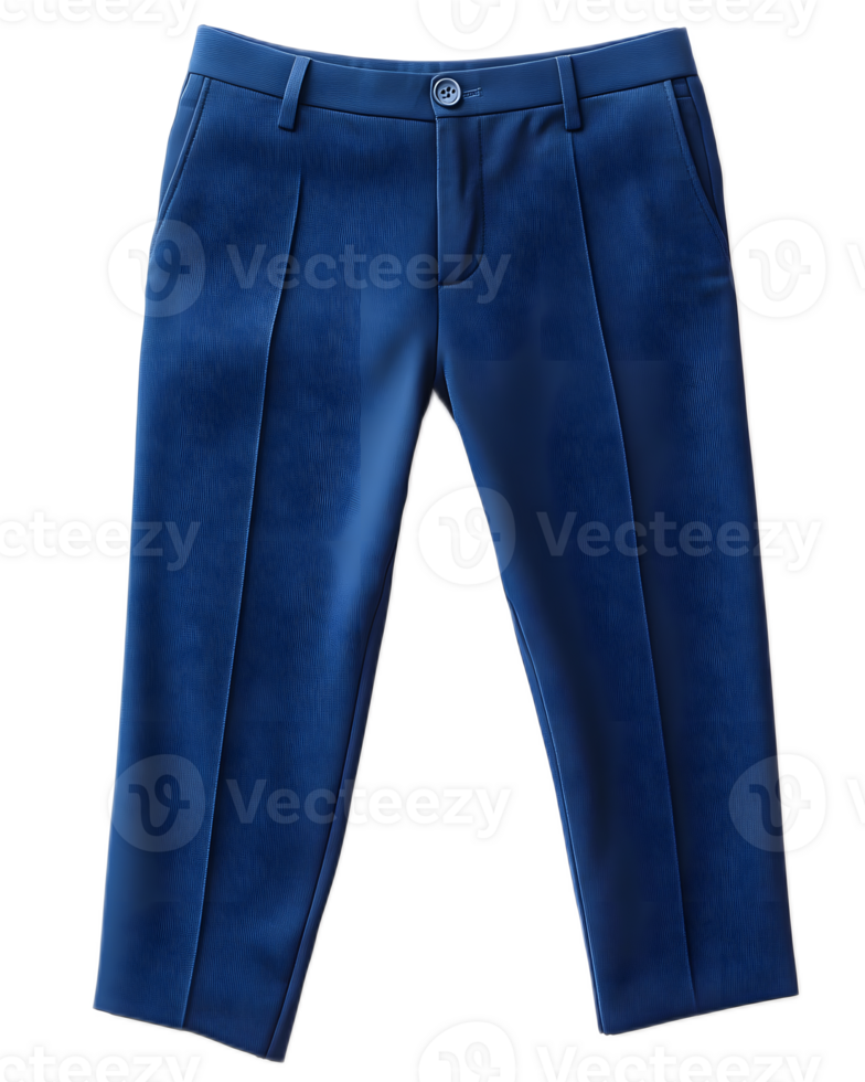Neatly Pressed and Tailored Navy Blue Trousers for Formal or Casual Wear png