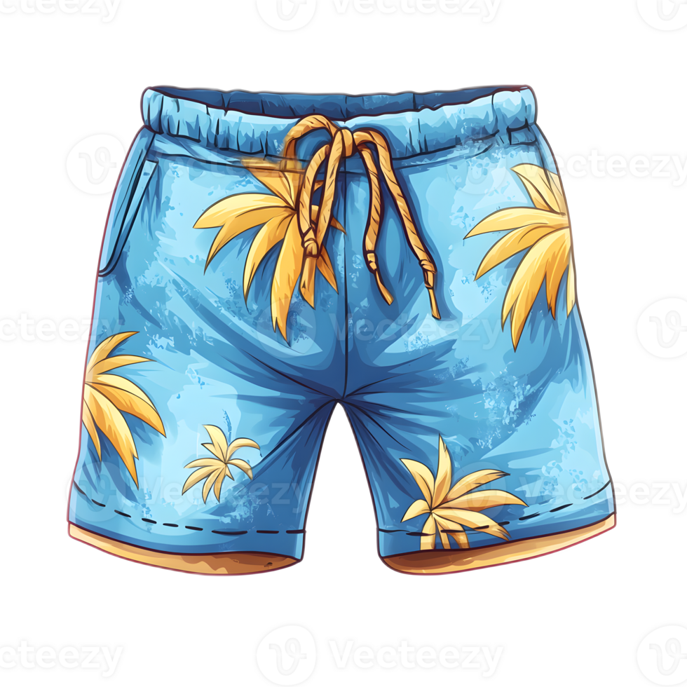 Colorful Tropical Printed Summer Shorts for Beach Vacation Lifestyle png