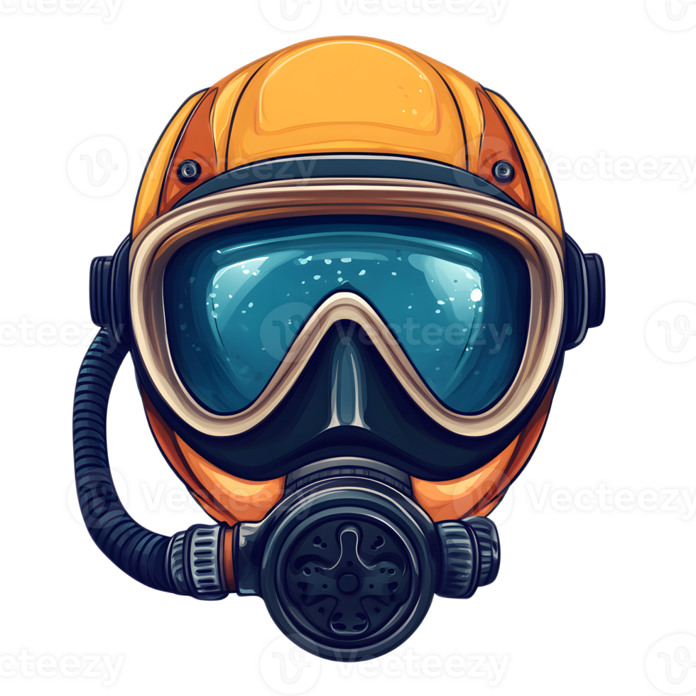 Vibrant of Scuba Diving Mask with Summer Underwater Adventure Design png