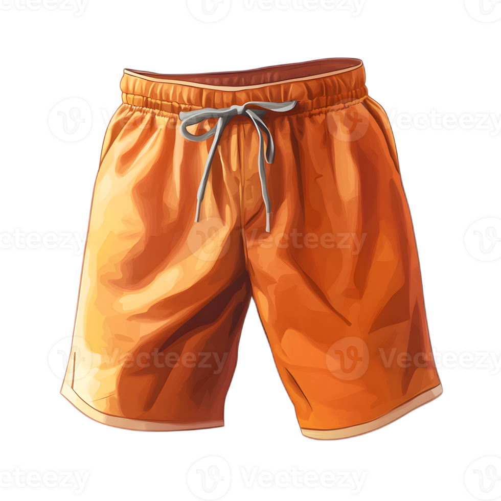Vibrant Orange Drawstring Shorts for Casual Summer Style and Comfort png
