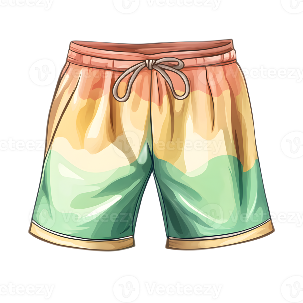 Vibrant Gradient Patterned Summer Shorts for Casual Beachwear and Leisure Lifestyle png