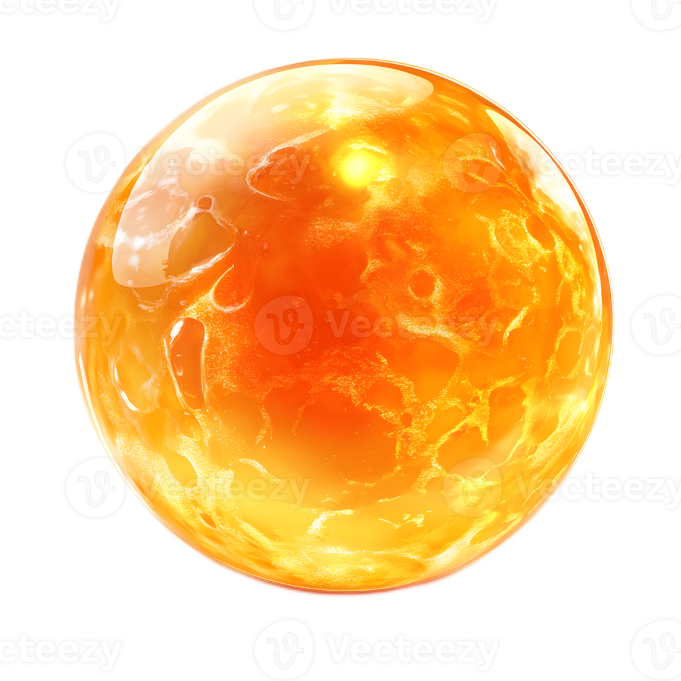 Vibrant and Glowing Amber Orb of the Summer Sun Shining in the Cosmos png
