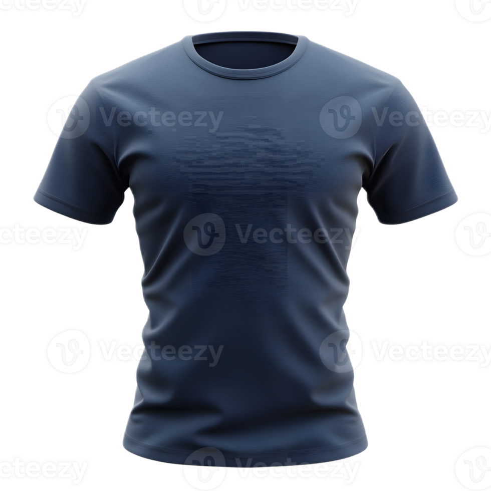Sleek and Minimalist Navy Blue T Shirt Mockup with Blank Space for Branding and Design png