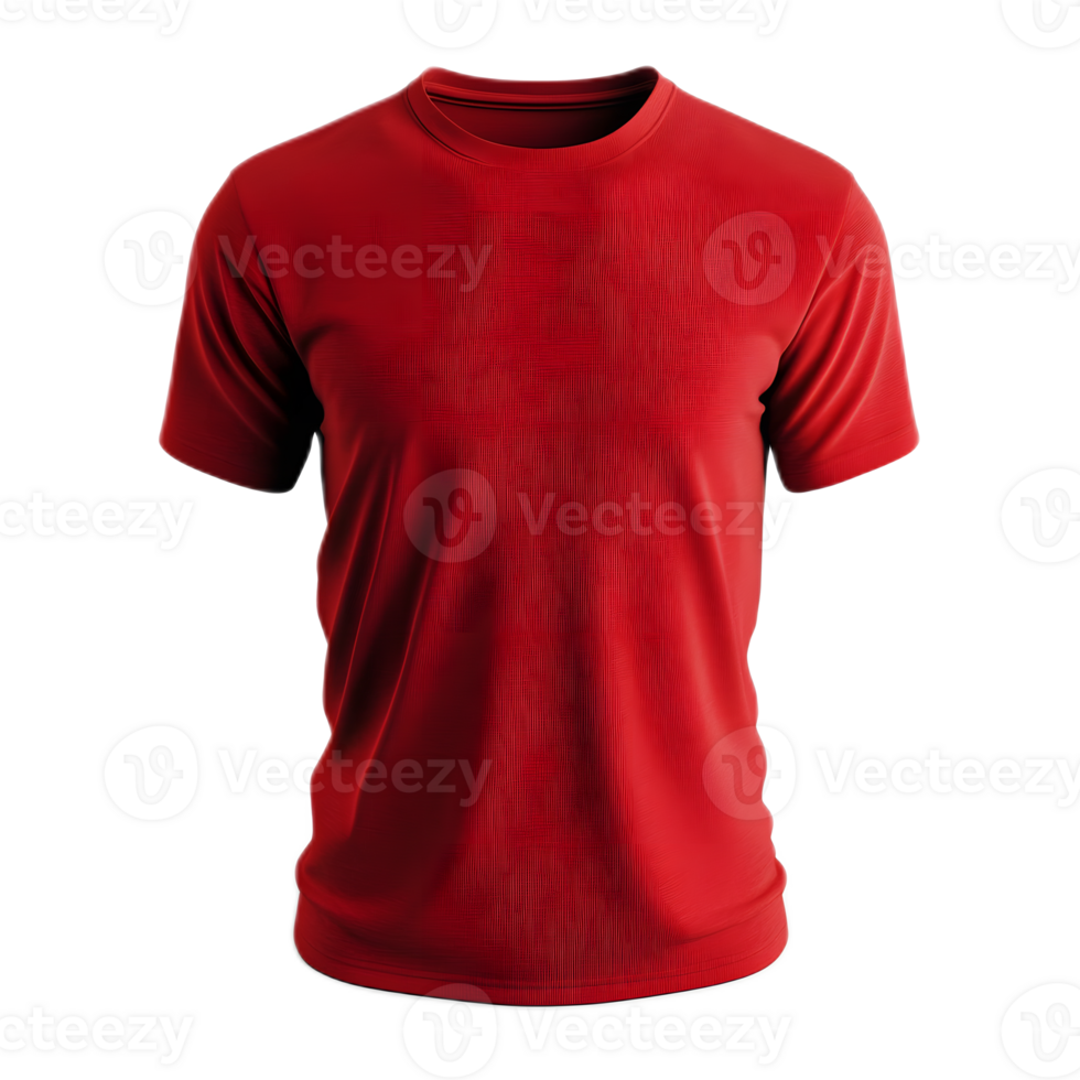 Red plain t shirt mockup template for clothing design apparel style fashion branding and online retail promotion png