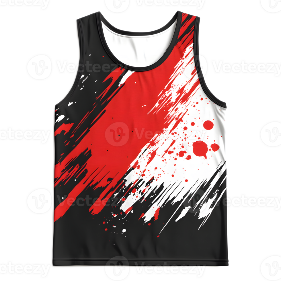 Vibrant Abstract Tank Top Design with Splashing Color Patterns png