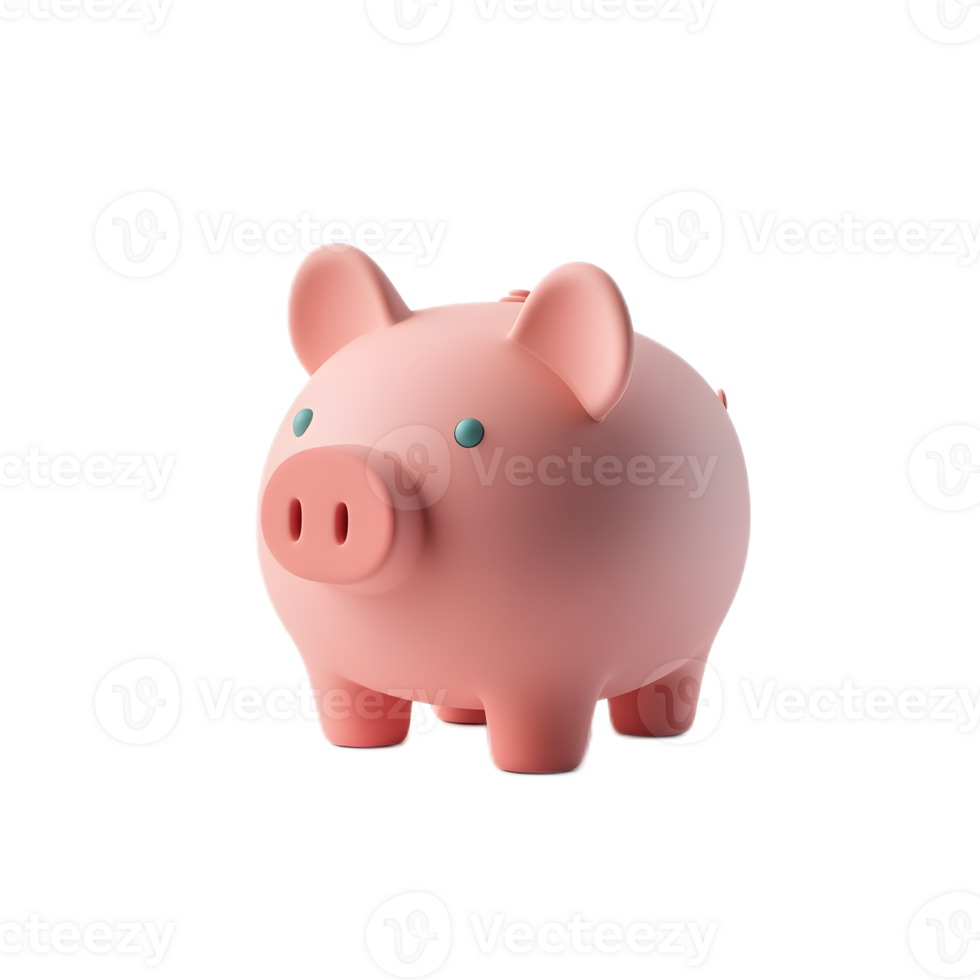 Cute 3D Ceramic Piggy Bank for Savings and Finance Management png