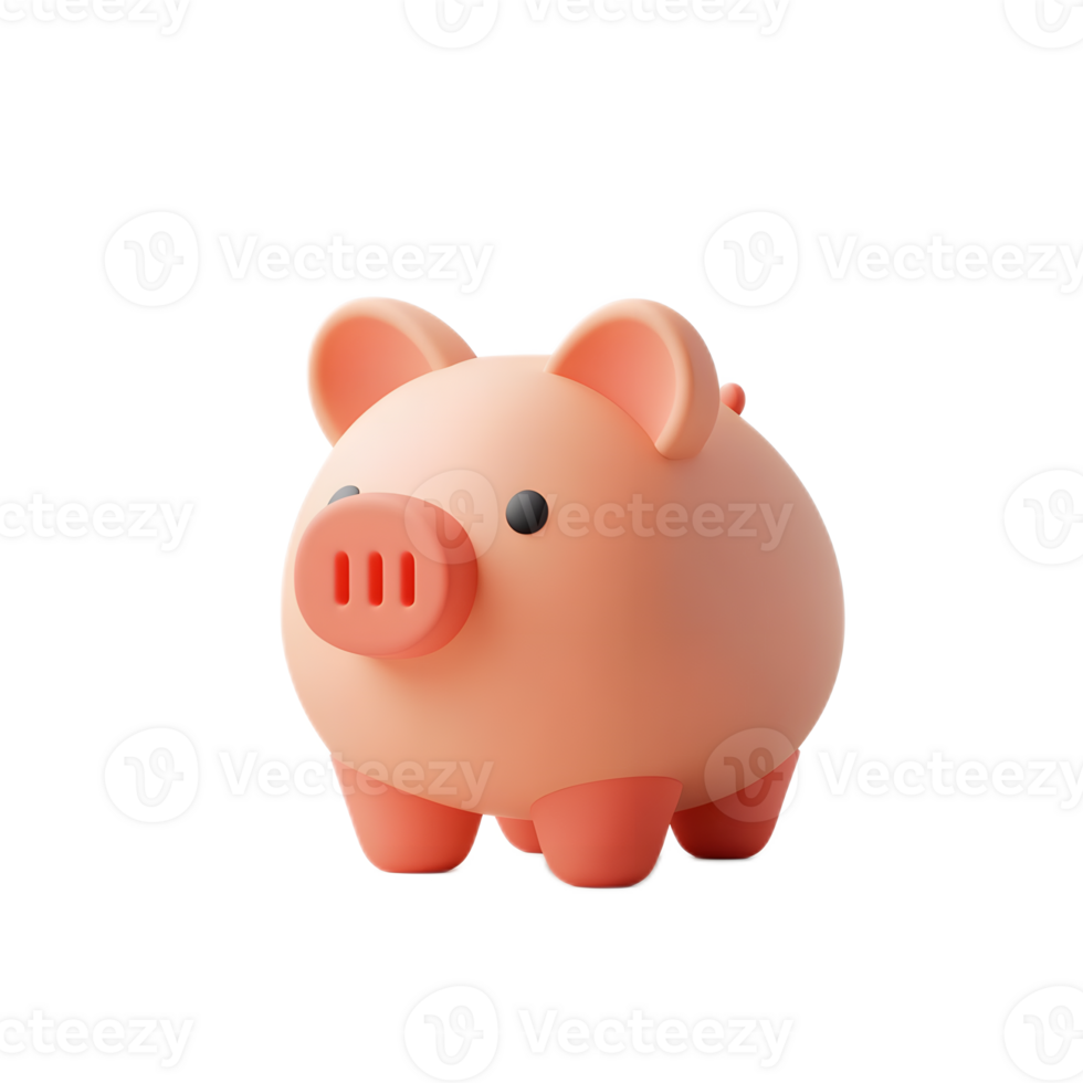 Cute Ceramic Piggy Bank for Saving Money Financial Growth and Investment Concept png