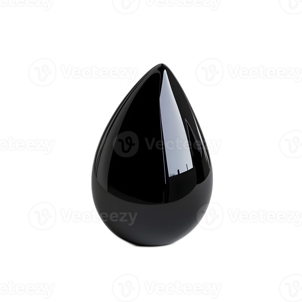 Sleek and Glossy 3D Oil Drop Icon for Conceptual Designs png