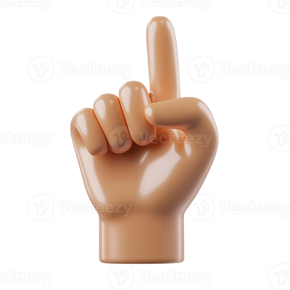 Transparent 3D Hand Gesture Icon for User Interface and Experience Design png