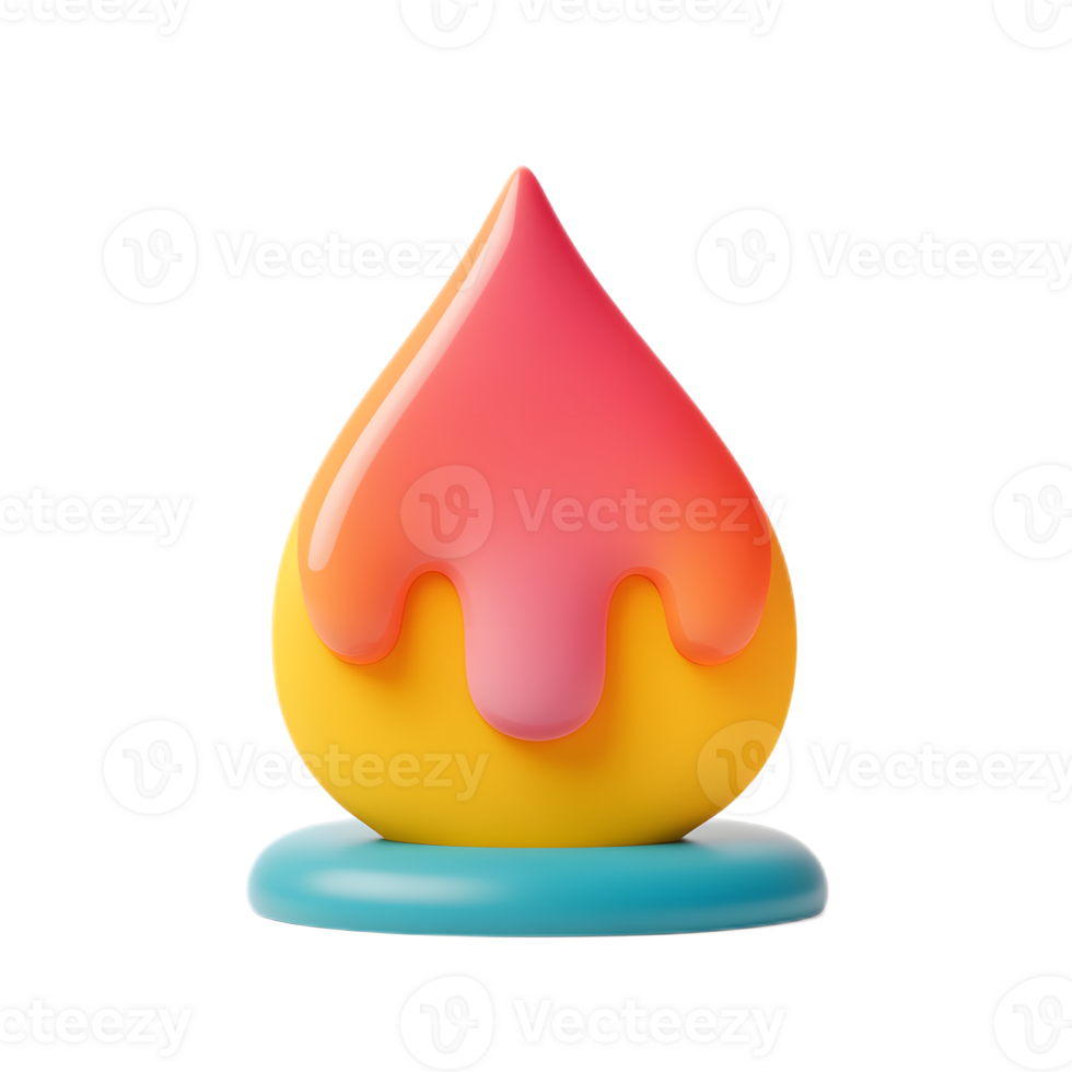 Geometric 3D Oil Spill Drop Icon Vibrant Graphic Representation of Environmental Crisis png