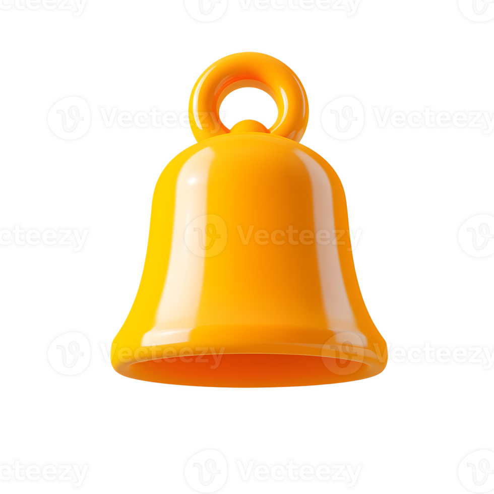 3D Transparent Notification Bell Ringing Icon for Digital Interface or App png