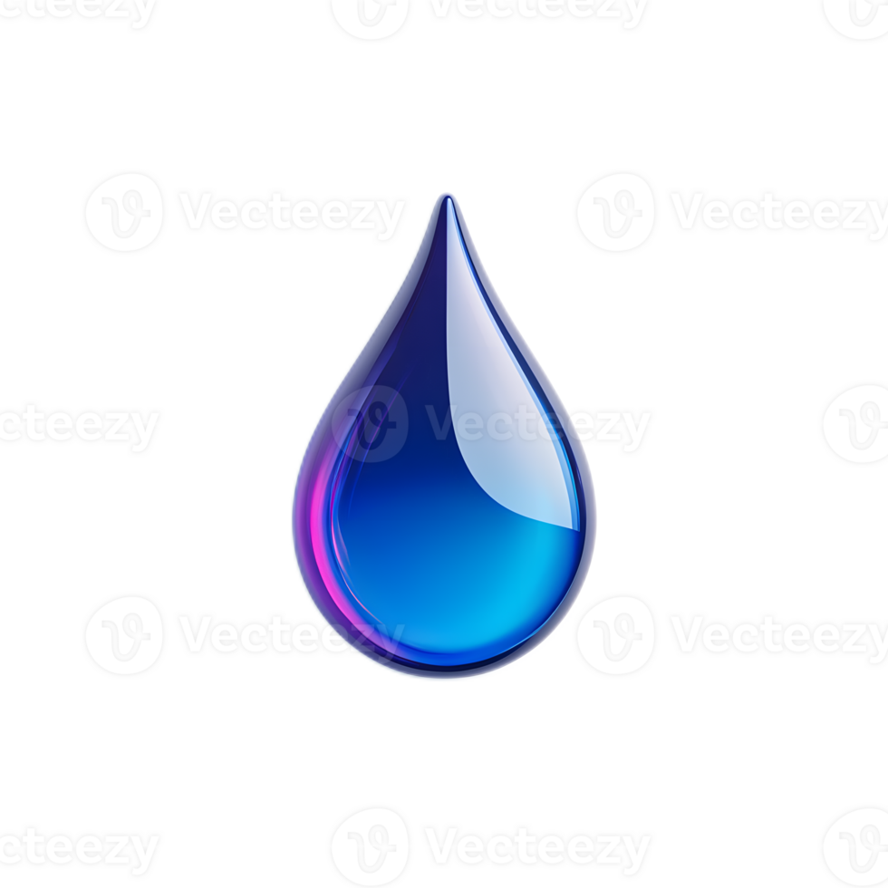 3D Rendered Oil Spill Drop Icon on White Background png