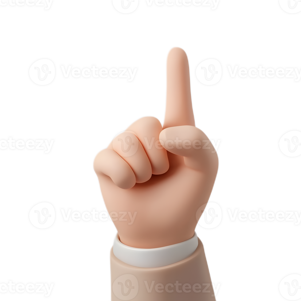 Transparent 3D Hand Gesture Pointing With Index Finger For Communication And Interaction png