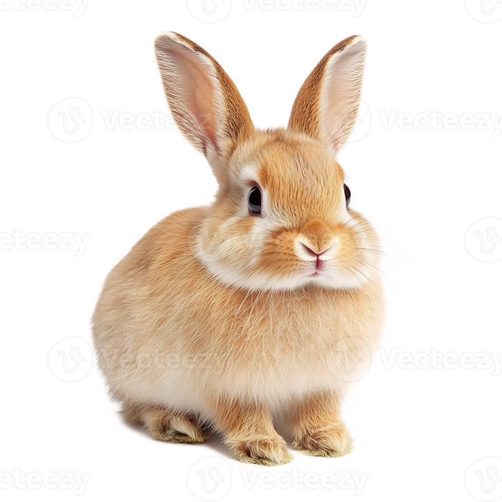 Adorable Fluffy Bunny Rabbit Sitting in Studio png
