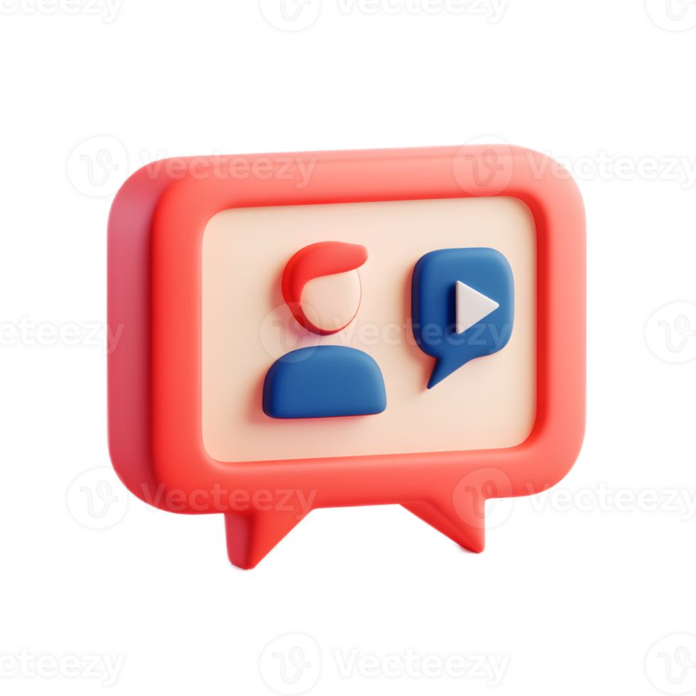 Colorful 3D Webinar Icon Depicting Modern Virtual Conference or Online Multimedia Presentation Platform png