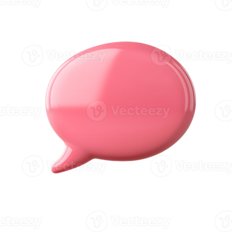 Vibrant Pink 3D Speech Bubble for Digital Communication and Expression png