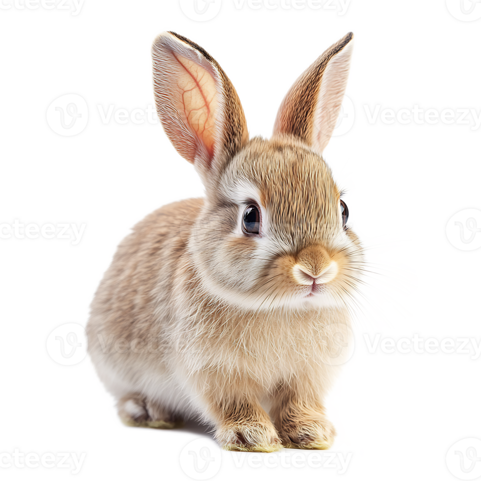 Adorable Rabbit Bunny Sitting Calmly in Studio Backdrop png
