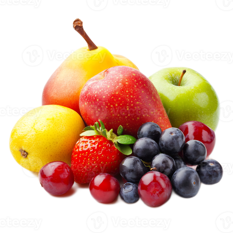 Assortment of Colorful Fresh Fruits on White Background - Healthy Eating,Nutrition and Wellness Concept png