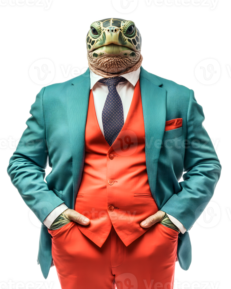 Anthropomorphic Frog Businessman in Formal Attire Stands Tall in Corporate Office Setting png