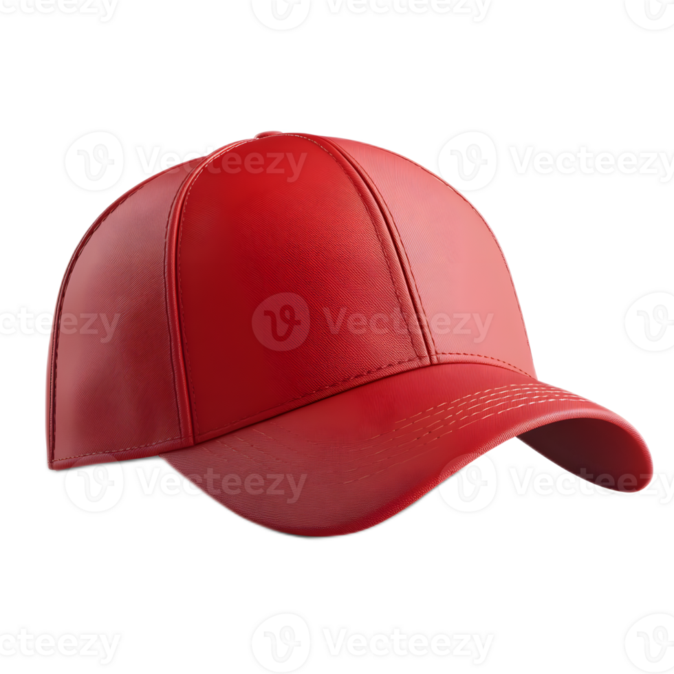 Vibrant Red Baseball Cap with Transparent Background png
