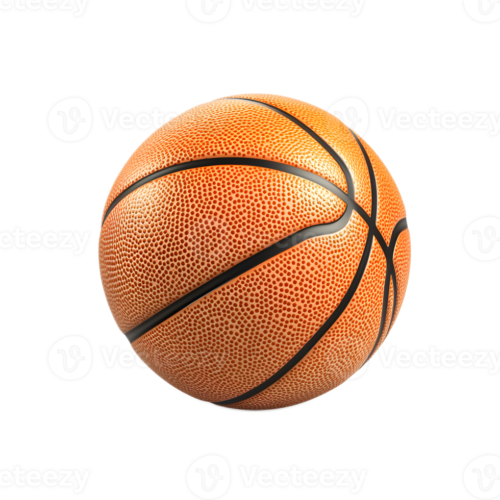 Close up View of Basketball with Visible Texture and Details png