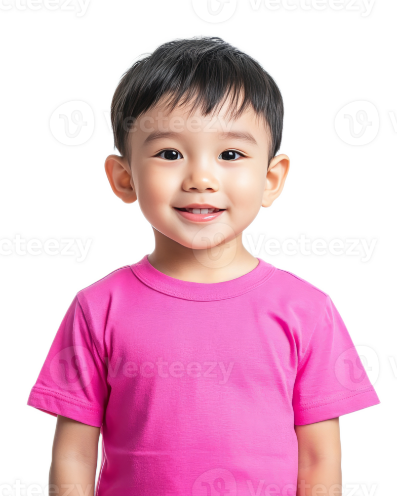 Cheerful Asian Toddler Boy Smiling Happily in Studio Portrait png