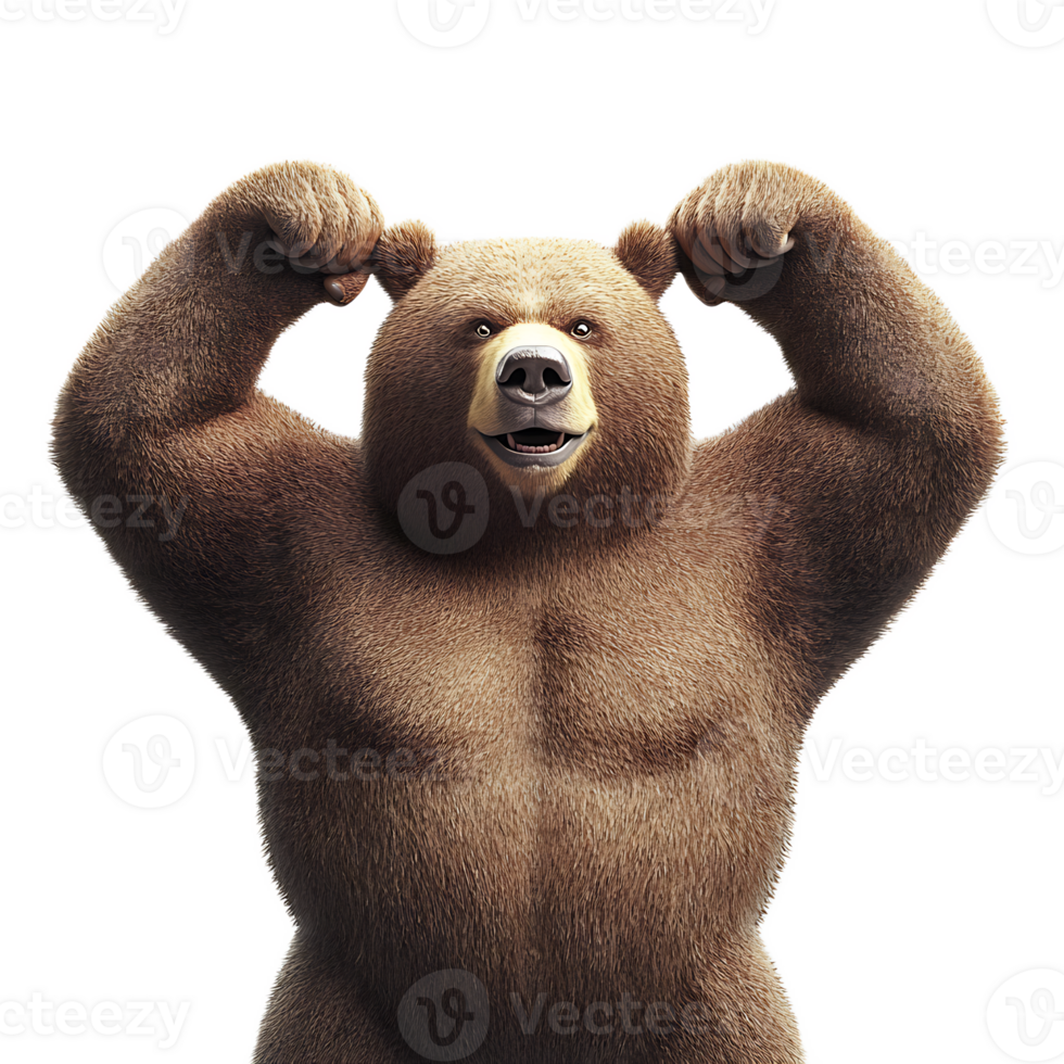 Powerful Bear with Strong Arms Symbolizing Strength and Resilience png