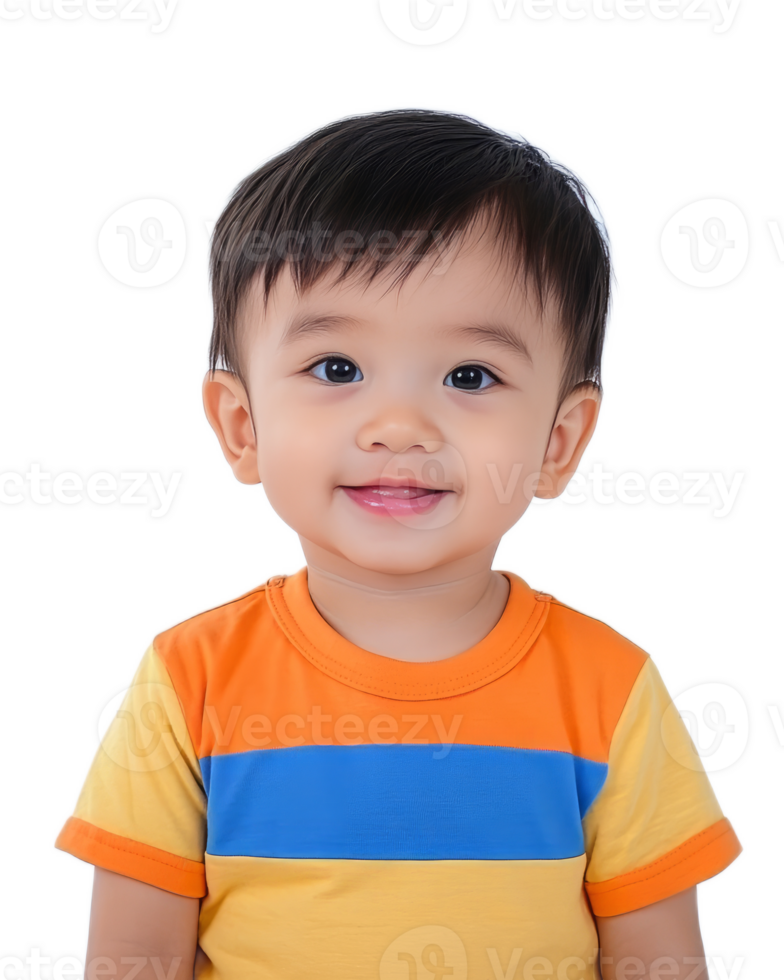 Cheerful Baby Boy with Bright Smile and Happy Expression in Casual Attire png