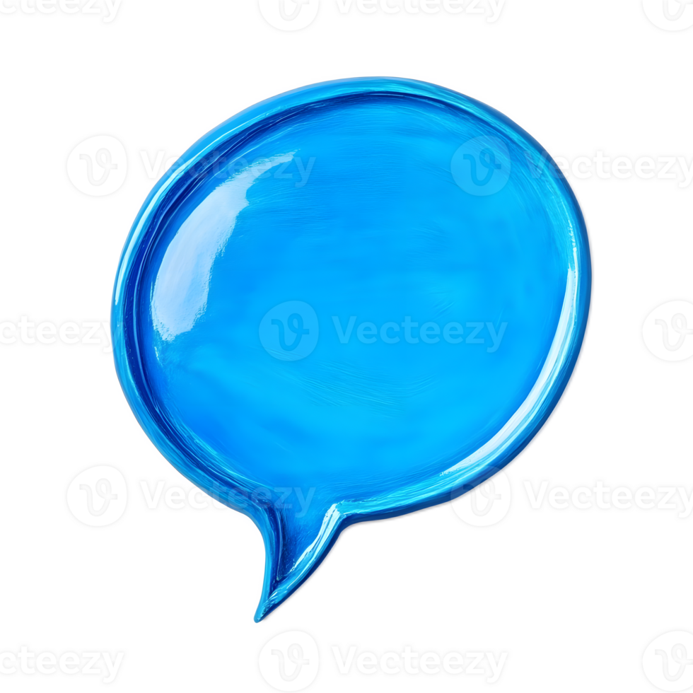 Blue Transparent Speech Bubble Design Element for Digital Chat or Message png