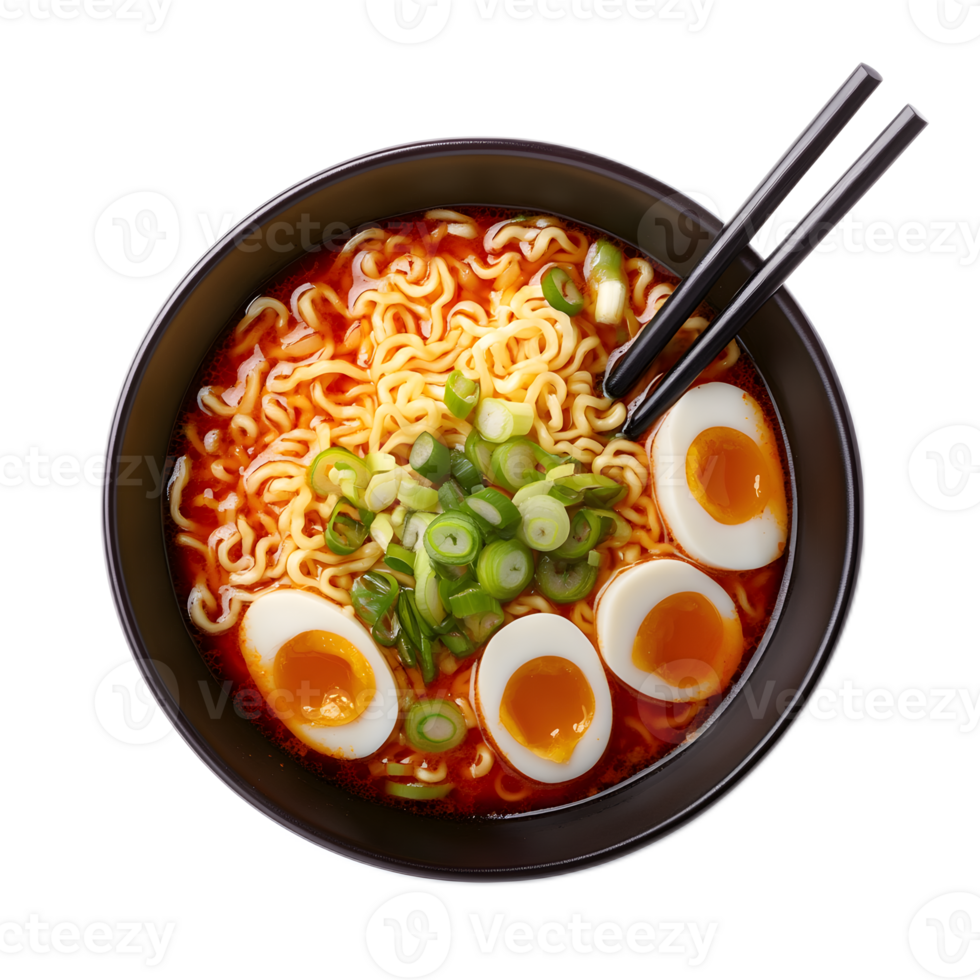 Aromatic and Comforting Bowl of Flavorful Ramen Noodles png