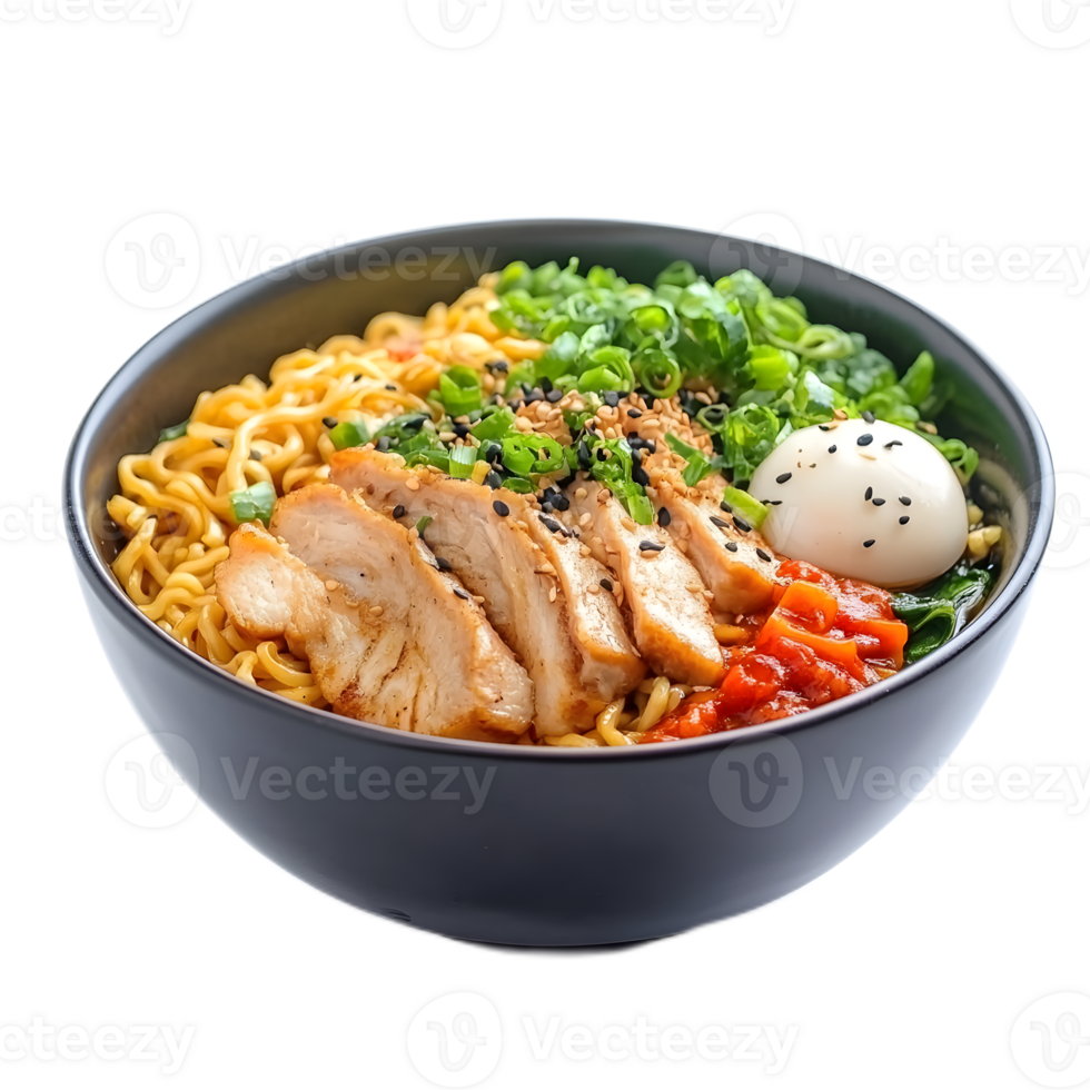 Steaming Bowl of Savory Japanese Ramen Noodles with Pork and Egg png