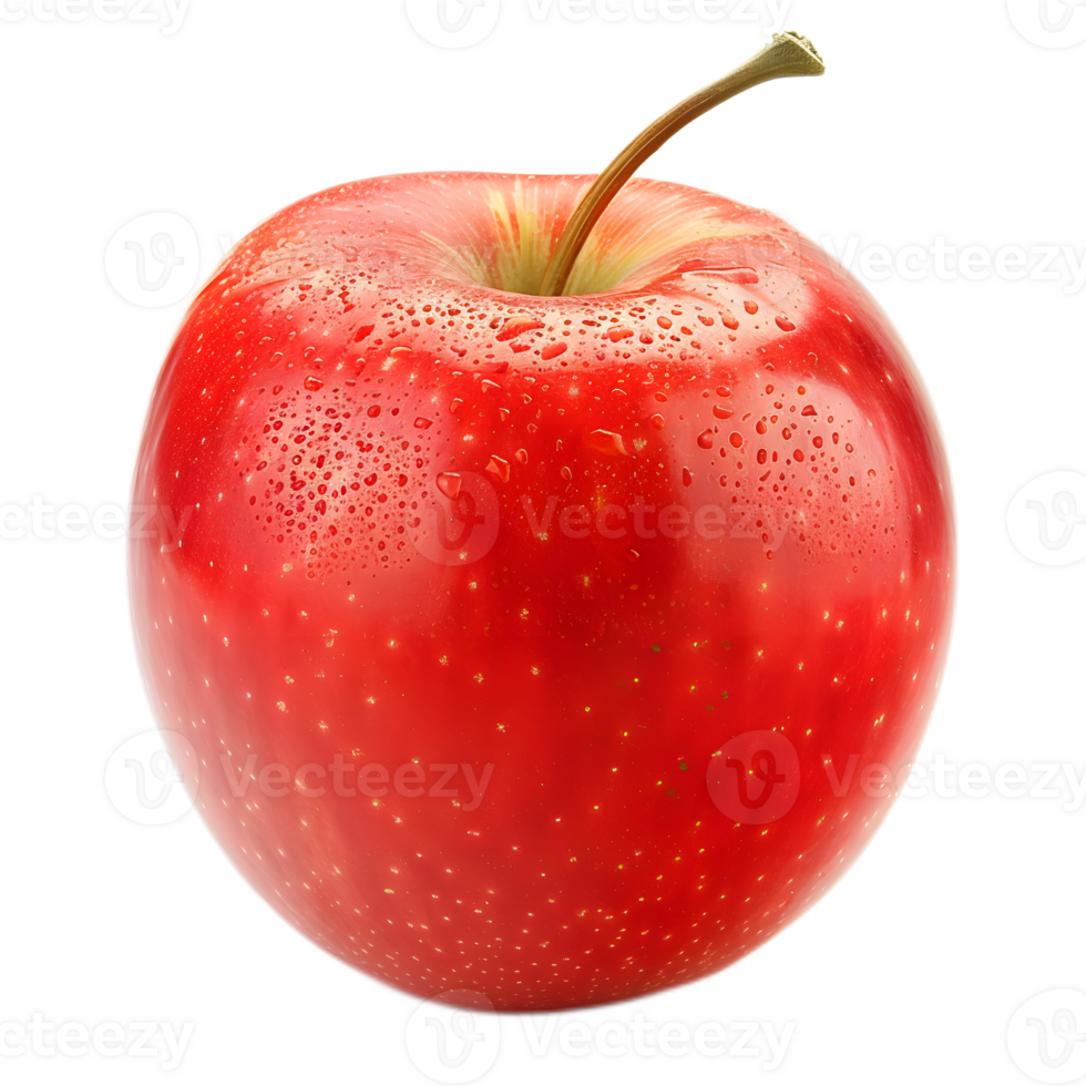Bright Red and Juicy Apple Fruit on White Background png