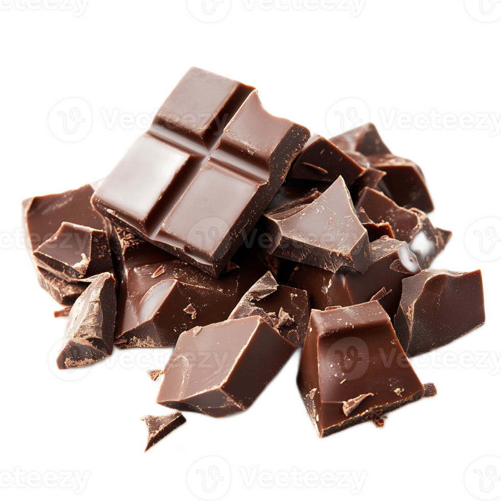 Broken Pieces of Gourmet Dark Chocolate png