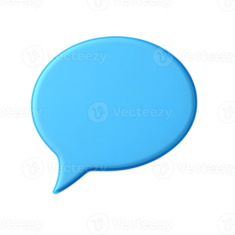 Blue Speech Bubble Transparent Background for Digital Design and Messaging png