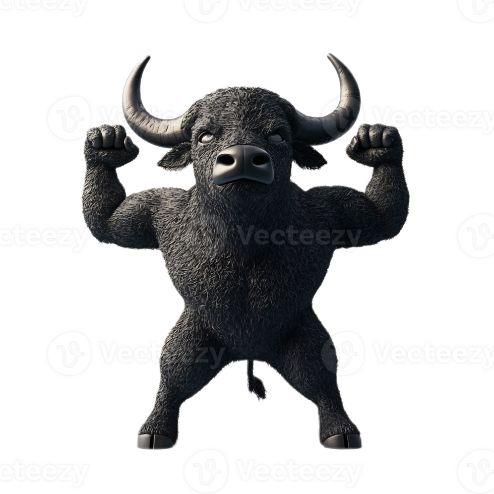 Powerful Buffalo with Strong Arms Symbolizing Strength and Determination png