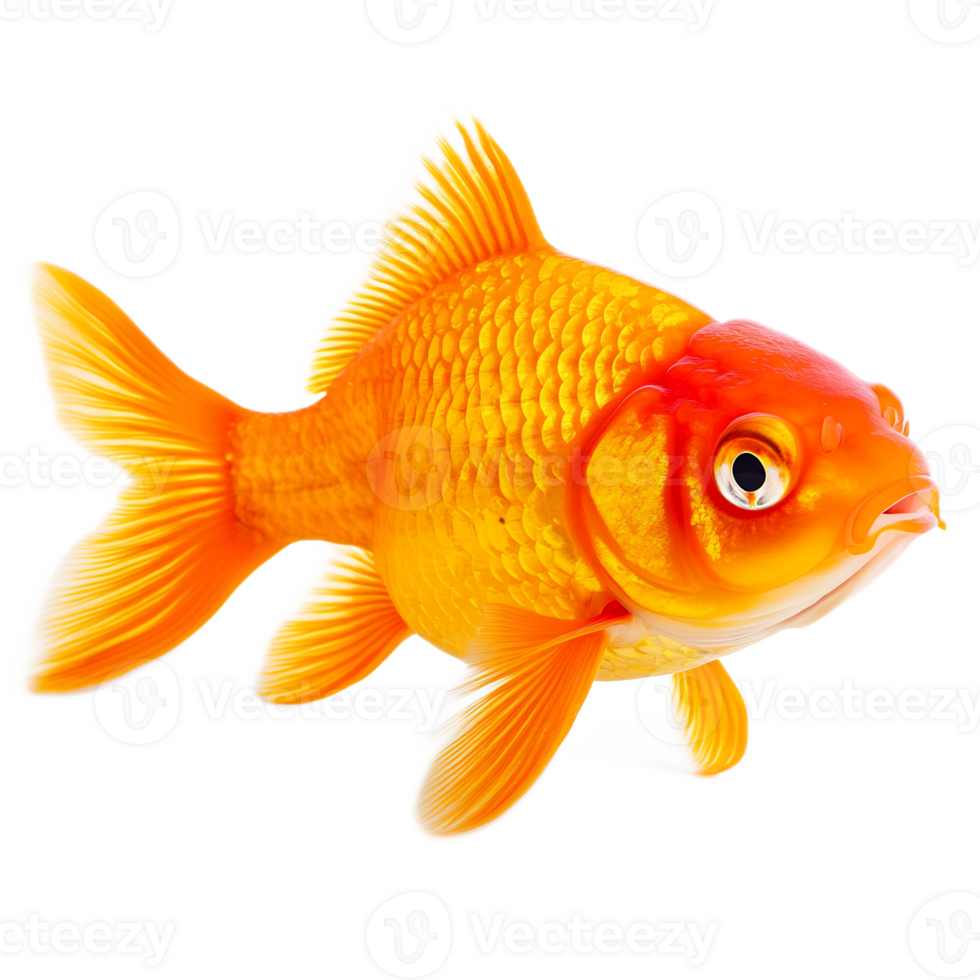 Bright orange goldfish swimming in aquarium with vibrant colors and graceful movements png