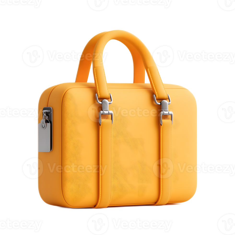 Stylish Yellow Leather Briefcase for Professional Work and Travel png