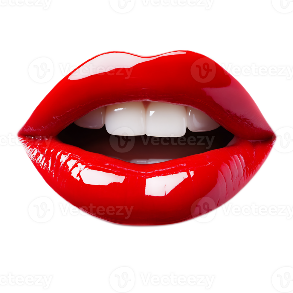 Captivating Red Lips with Dramatic Lighting png