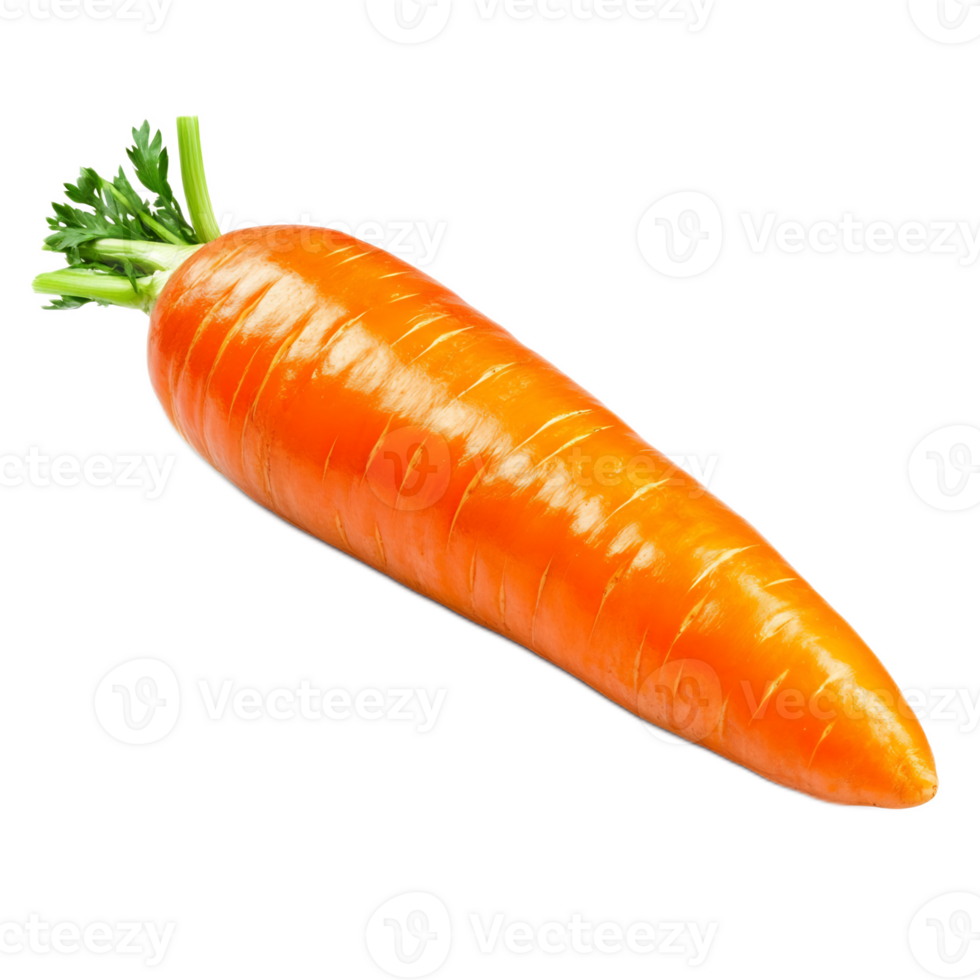 Vibrant Orange Carrot with Lush Green Stems png