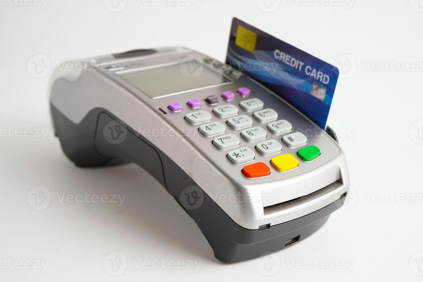 Payment POS terminal for finance and shopping business and technology. photo
