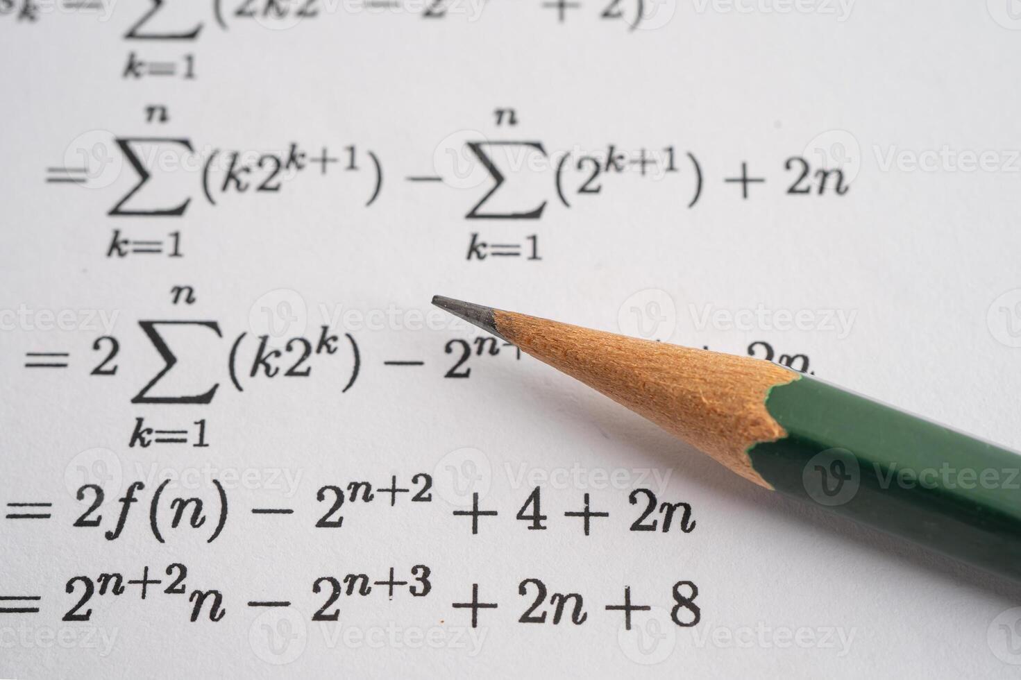 Pencil on mathematic formula photo