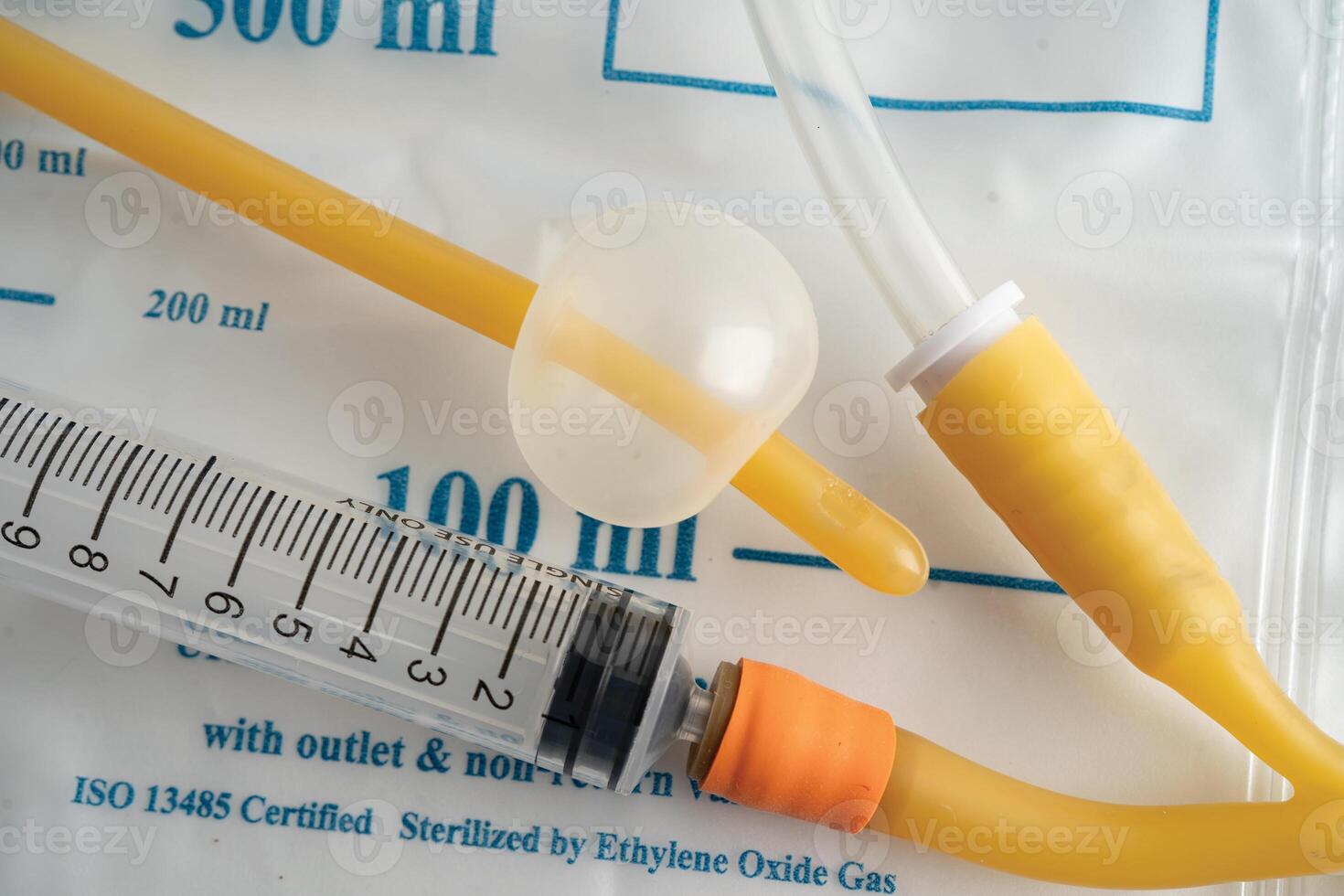 Foley catheter and urine photo