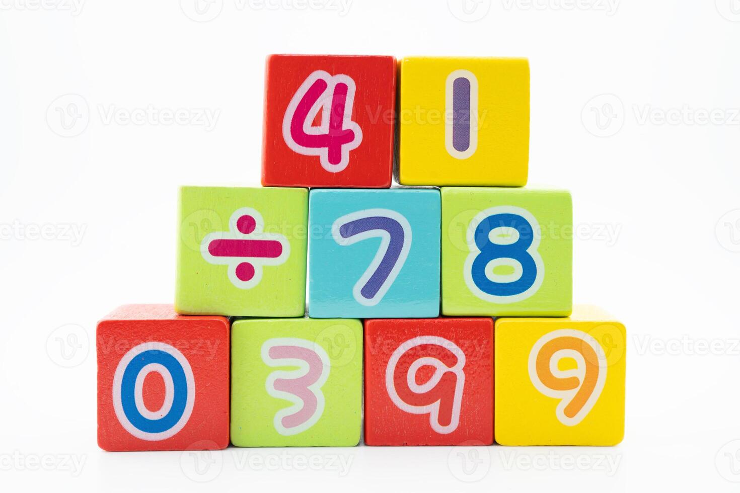 Number wood block cubes photo