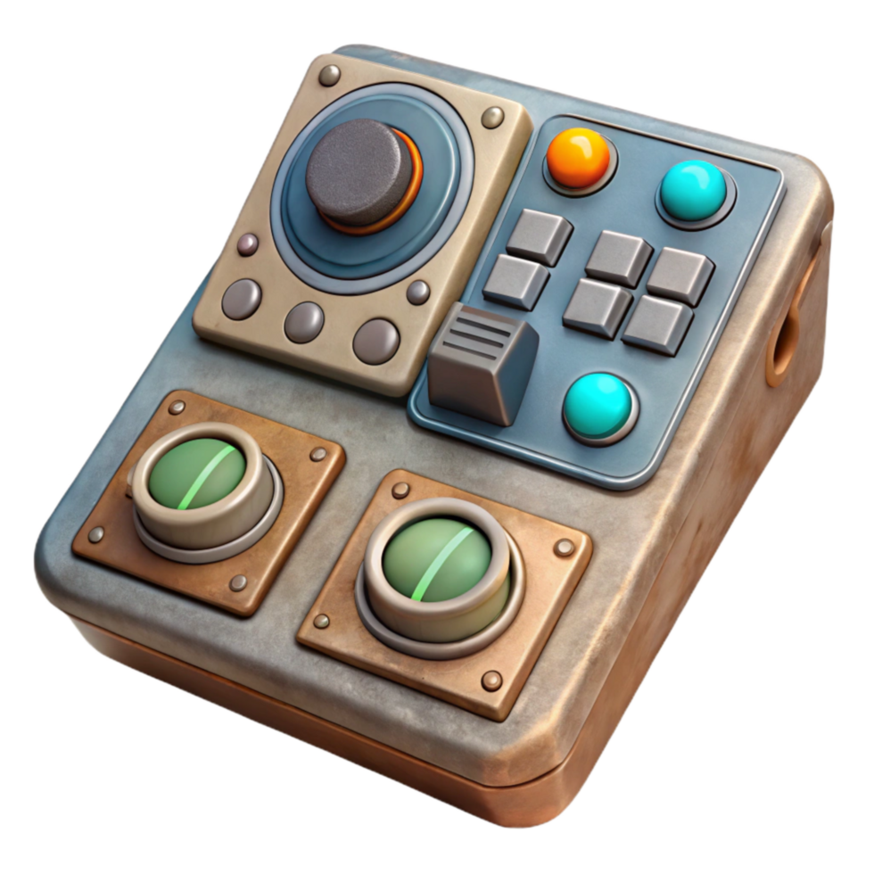 elegant abstract Spacecraft Control Panel Cutout with Buttons and Dials high resolution png
