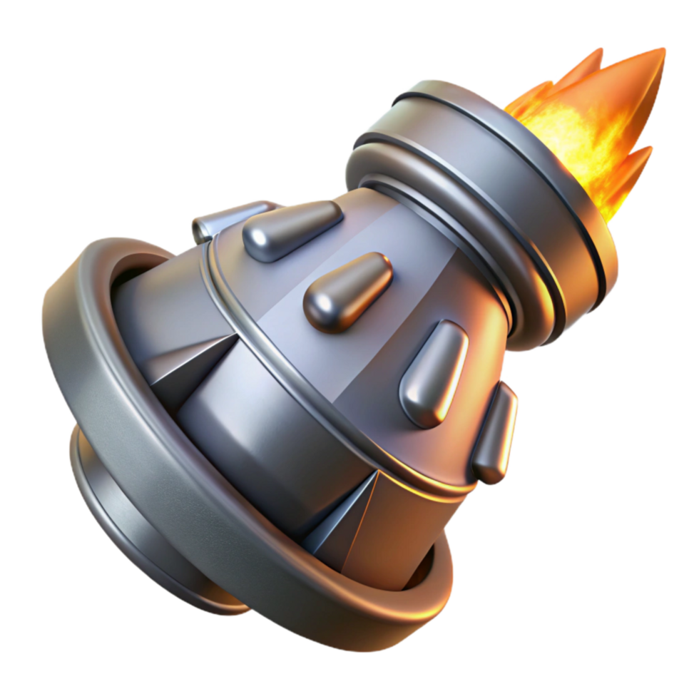 vibrant modern Spacecraft Engine Nozzle Cutout with Fire Effect premium png